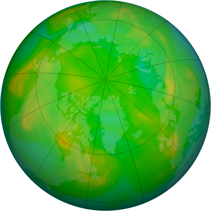 Arctic ozone map for 25 June 2007